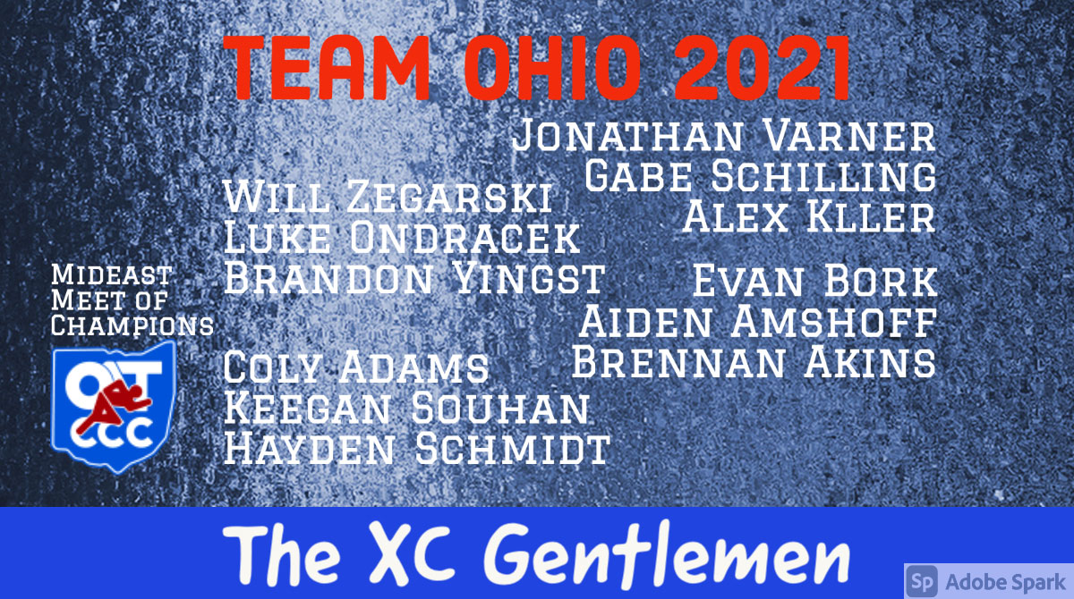 Mid-East Cross Country Championships - Team Ohio Gents List